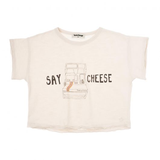 Say Cheese Polaroid Kid Girl T-Shirt Off-White