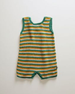 Knit Romper - Fern/Tri Stripe