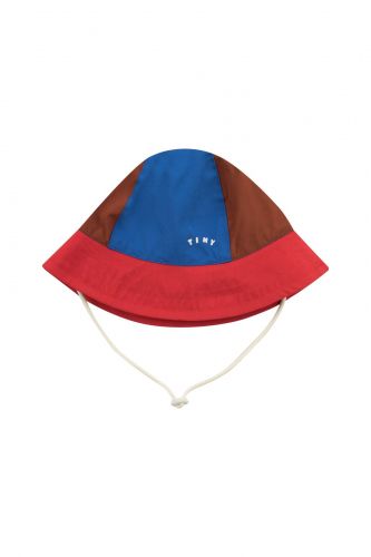 Tiny Color Block Bucket Hat Brown Red