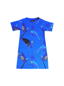 Blue Parrot T-shirt Dress Kids