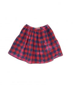 wide skirt bleached check