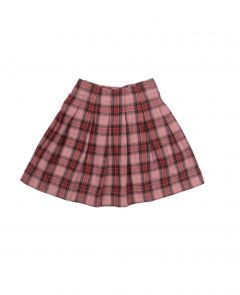 Longlivethequeen Pleated Skirt Upcycled Pink Check