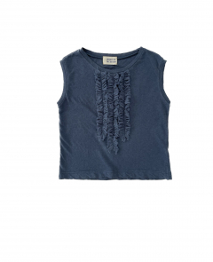 Longlivethequeen Tee Top Ruches Indigo Blue