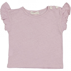 Grape Cotton linen T-shirt- frilly sleeve