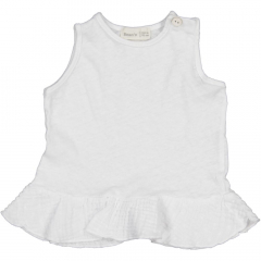 Quince Cotton-linen Tank T-shirt-frilly White