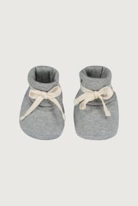 Gray Label Baby Ribbed Booties Grey Melange