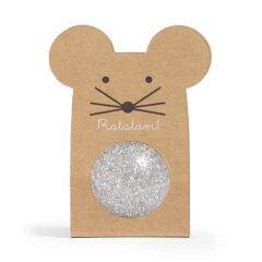 Glitter Mouse Bouncy Balls - Silver