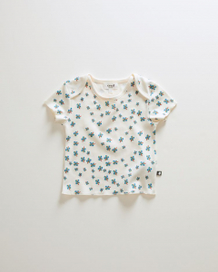 Baby Pima Tee - Gardenia/Clover Print