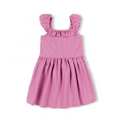 Sil Dress Purple Checkered