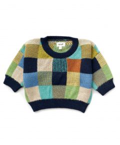 Patchwork Sweater Cerulean