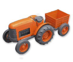 Tractor oranje - gerecycled