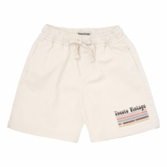 Colors Denim Shorts Kid Boy + Print Off-White