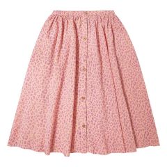Long Skirt With Buttons Animal Print Dark Pink