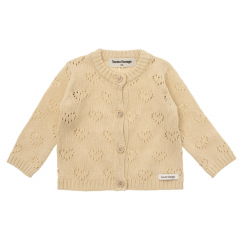 Baby Knitted Openwork Heart Jacket Yellow