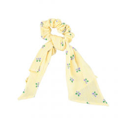 Piupiuchick Scrunchie Yellow Stripes with Little Flowers