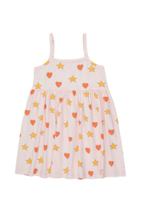 Tiny Cottons Hearts Stars Dress Pastel Pink