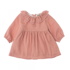 Baby Oversize Dress With Lace Pink