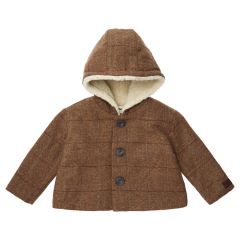Checked Baby Coat - Brown