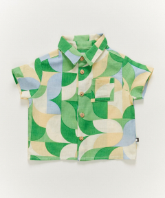 button down shirt - fougere/geometric