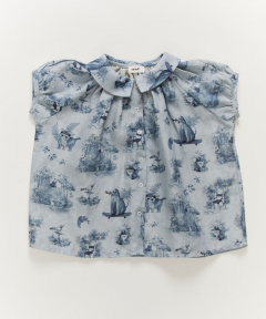 short sleeve blouse - ciel/toile de jouy