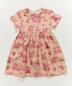 classic dress - silver peony/toile de jouy